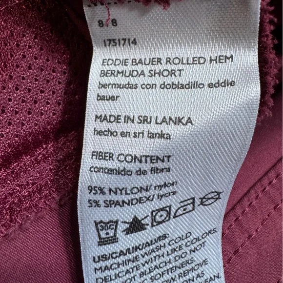 Eddie Bauer Maroon Women's Rolled Hem Bermuda Shorts - Size 8 - Picture 10 of 15